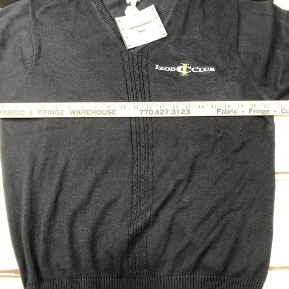 NWT Lot Of 2 Men's Sweater IZOD (blue, Black)V-Neck Pullover Size M. H2O Logo - Picture 10 of 16